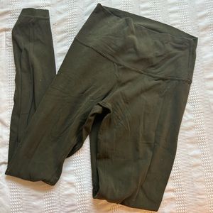 lululemon leggings olive green leggings, size 6
